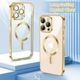 thumbnail image 3 of Entronix Clear Phone Case for iPhone 12 Pro Max Magnetic Case Full Body Shockproof Dual Layer High Impact Protective Anti-Scratch Soft TPU Cover Cases for iPhone 12 Pro Max, Gold, 3 of 5
