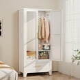 thumbnail image 6 of Ero 70.87"H Tall Metal Armoire Wardrobe Storage Closet Cabinet with Hanging Rod ,Mirror and 1 Drawer, 6 of 6