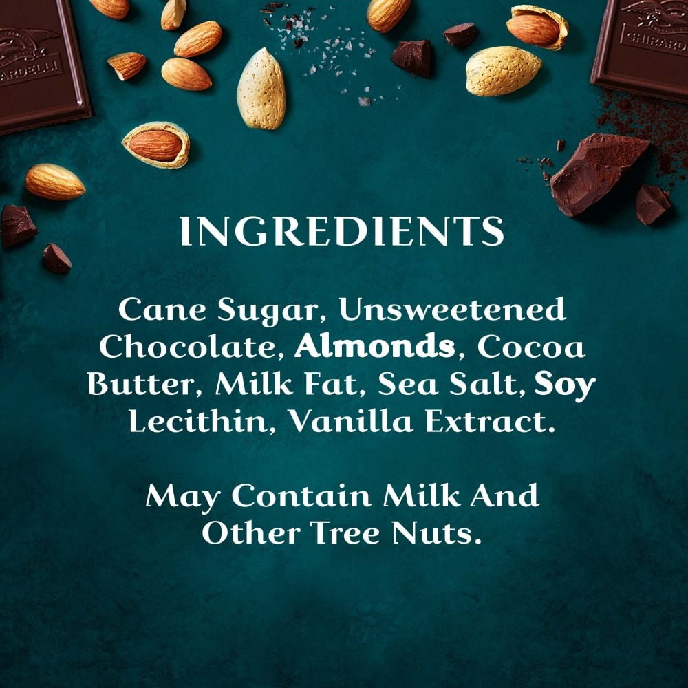 Ghirardelli Intense Dark Sea Salt Almond Dark Chocolate Bar 3.5 oz - Pack of 2