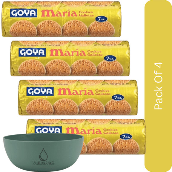 Goya Maria Crackers, 7 oz-4pk, With Olive Green Bowl By ValueNest
