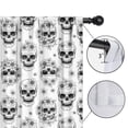 thumbnail image 4 of Blackout Kids Curtains,White Floral Skull Pattern Childrens Insulated Curtains Set Of 2,Bedroom Essentials,Toddler Room Decor 42x84in(106x213cm), 4 of 5