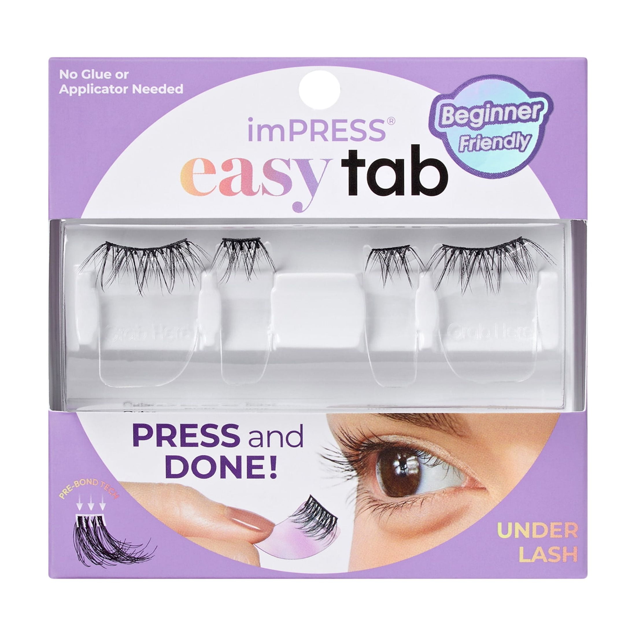 (2 pack) Kiss Impress Falsies Easy Tab Press On Self Adhesive Eyelashes, Black, 'Classy Natural'