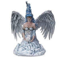 Pacific Giftware Spirit of Winter Angel Fairy Kneeling in Pale Blue Snow Gown Statue 11‚Äù Tall