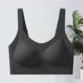 thumbnail image 6 of Jinhomg Women's Everyday Bras, Wireless Wide Strap Seamless Full Coverage Bra for daily, work and T-shirt wear, Pull-On Closure, Solid No Print, Wide Strap Support Black XL, 6 of 6