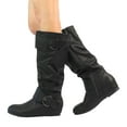 thumbnail image 2 of DREAM PAIRS Women's Wide Calf Knee High Boots, Fur-lined Low Hidden Wedge Boots, 2 of 3