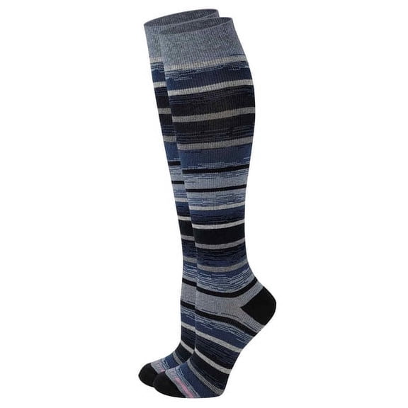 Dr. Motion Women 8-15 mmHg Compression Striped Knee High Socks