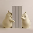 thumbnail image 3 of jifeng Cute Hugging Pear Book Stand Ceramic Bookend Birthday Gift for Home,Office,Table White Size L, 3 of 9