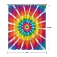 thumbnail image 5 of Rainbow Tie Dye Ray Circle Pattern Shower Curtain 72"x84" ,Bathroom Decorative Shower Curtains Set with 12 Hooks,Modern Waterproof Washable Shower Curtain, 5 of 6