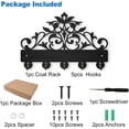 thumbnail image 2 of 7.8x11.8inch Lace Bird Flower Key Holder Wall Mounted Wood & Iron Hook Hangers Decorative Organizer Rack with 5 Hooks and 2Pcs Screws for Keys Coats Hats Towels Clothes Aprons, 2 of 8