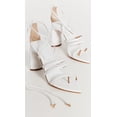 thumbnail image 6 of Schutz Leaf White Multistraps Ankle Lace Up Open Toe Block High Heel Sandals, 6 of 6