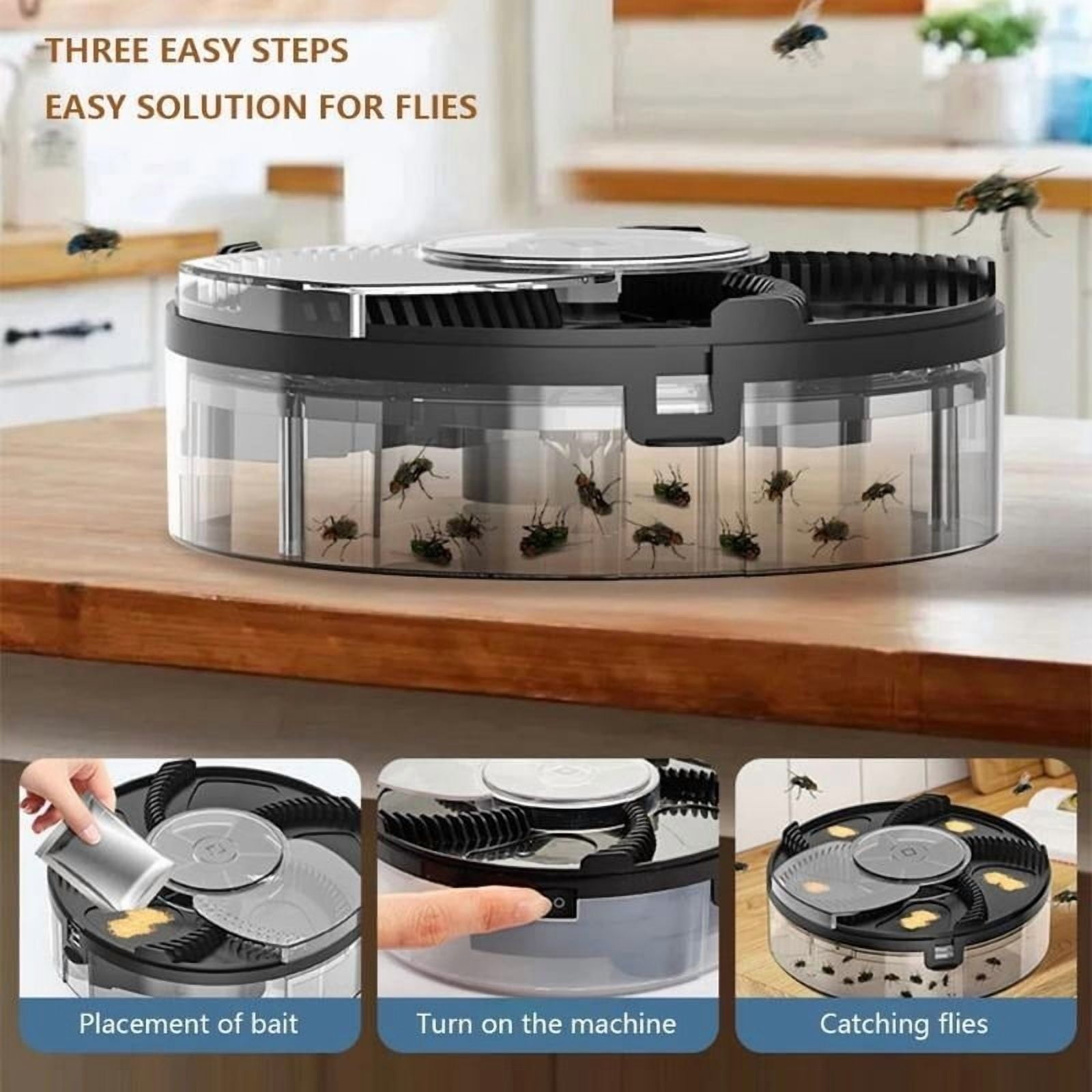 YIYUN USB Rechargeable Automatic Fly Catcher – Quiet Plug-In Insect Trap with 1200mAh Battery for Kitchen & Indoor Use.