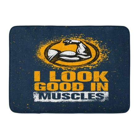 LADDKE I Look Good in Muscles Workout and Fitness Gym Motivation Quote Creative Custom Bicep Sign on Wall Doormat Floor Rug Bath Mat 23.6x15.7