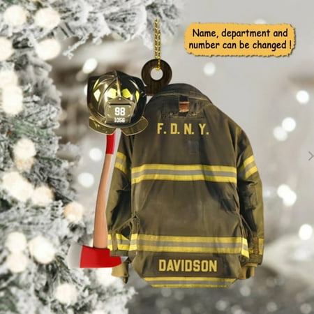 

Fireman Theme Christmas Pendant DIY Acrylic Xmas Ambience Festival Ornaments Party Supplies Blue Acrylic