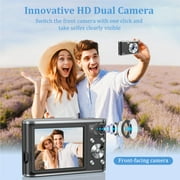 4K Digital Camera,48 MP Auto Focus Camera Selfie with Front and Rear Dual Lens with 32GB Card,1 Batteries,16x Digital Zoom,Compact Travel Blog Camera Perfect Gift for Teenagers Beginners