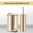 thumbnail image 3 of Brushed Gold Bathroom Set – 0.8 Gal Trash Can and Toilet Bowl Brush, 3 of 8