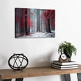 thumbnail image 4 of Red Leaves Winter Forest Canvas Wall Art, Snowy Red Tree Landscape Print, Moody Nature Artwork for Living Room Bedroom Office Decor, Ready to Hang, 4 of 6