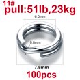 thumbnail image 1 of BLUEBROOK 100pcs Fishing Ring 3.7-14mm High Quality Stainless Steel Split Rings Double Circle Round Snap Pesca Accessories size11, 1 of 6