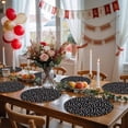 thumbnail image 5 of Colorful Polka Dot Round 13 Inch Placemats Set of 4, Modern Minimalist Geometric Black HeatResistant Non Slip Place Mats for Dining Table, Wipeable Braided Kitchen Table Mats for Housewarming, 5 of 9