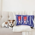 thumbnail image 4 of Ambesonne Eiffel Tower Throw Pillow Cover 2 Pack, Bold Paris Lettering, 18", Dark Violet Dark Coral, 4 of 5
