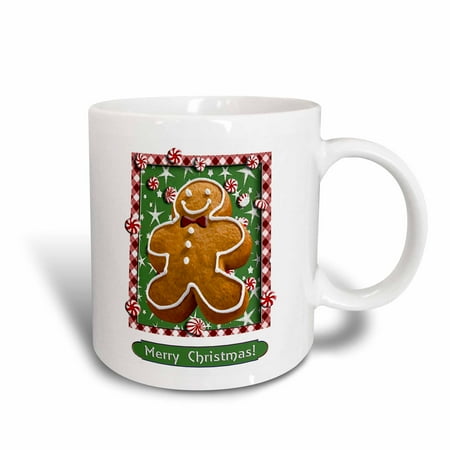 - 3dRose Gingerbread Boy, Merry Christmas, Ceramic Mug, 11-ounce