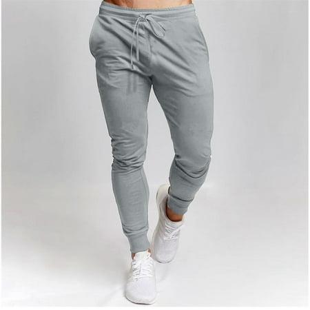 YHAJDS Summer Mens Pants Mens Joggers Elastic Breathable Drawstring Elastic Waist Running Training Sports Tapered Leg Comfortable Casual Full Length Pants