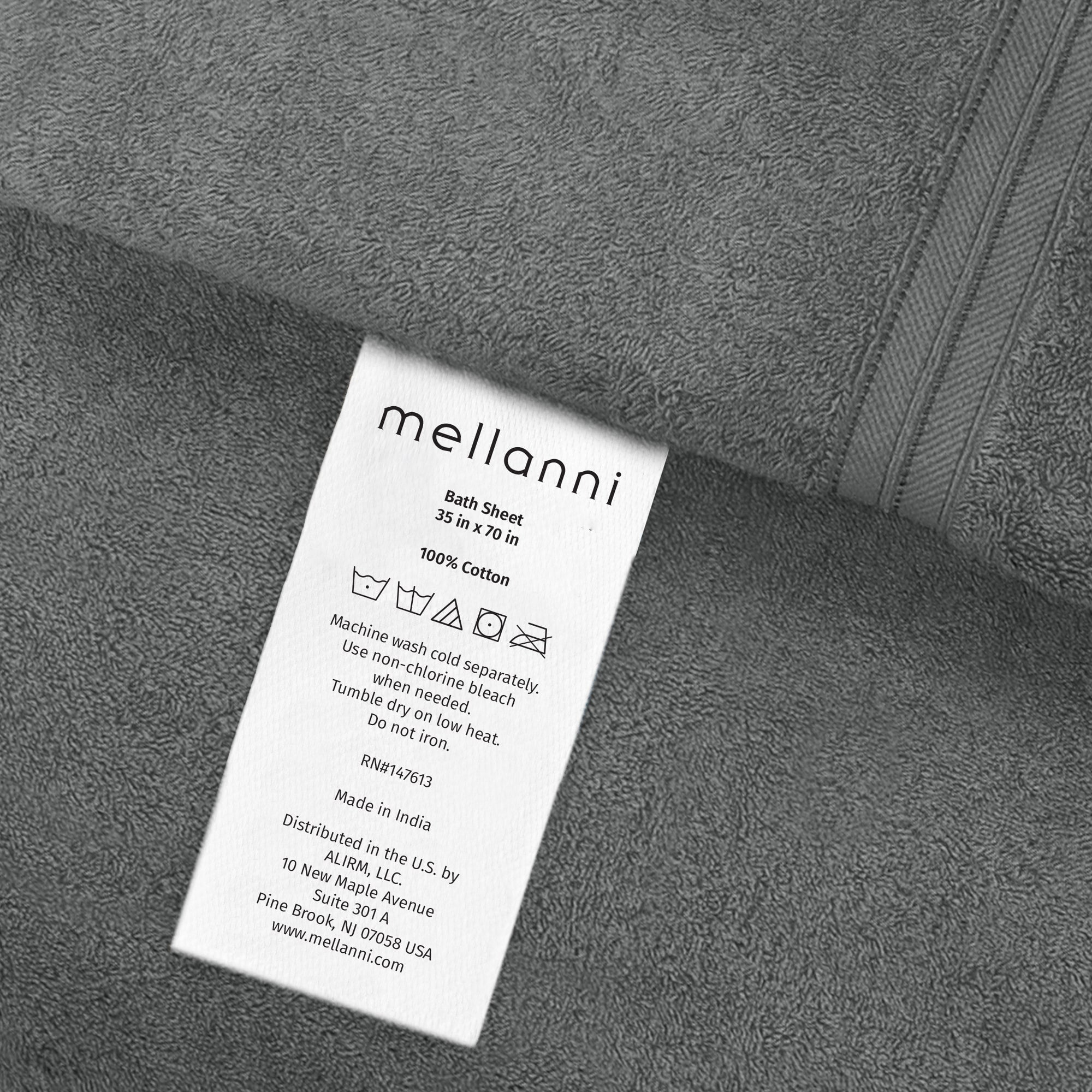 Mellanni Bath Sheets 100% Cotton Towels 35"x70", 2 Pack, Gray