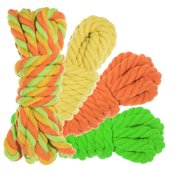 Twisted Natural Cotton Rope 40 and 100 Foot Combo Kits - Super Soft 3 Strand Artisan Crafting Cord - Variety of Colors - 1/4 and 1/2 inch Diameters - Jewelry, Beading, Decoration, Art