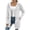 White, variant on Womens Zip up Long Hoodie - Lightweight Soft Fleece Front Zipper Hooded Jackets with Side Pockets Tie Waist Loose Casual Long Sleeve Winter Coats Red XL