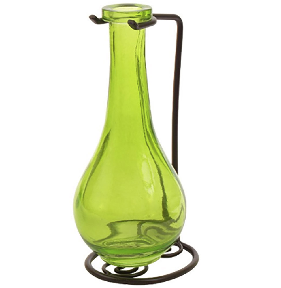 Couronne 8" Drop Glass Vase With Stand Lime