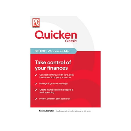 Quicken Classic Deluxe - 1 Year Subscription (Windows/Mac) [Key Card]
