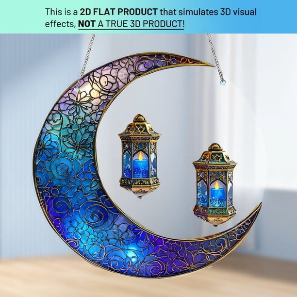 Fiudx Colgante Acrílico Redondo Azul, Elegante Decoración para Colgar En La Pared, Ideal para Ventana o Porche, Impresionante Tono Azul, Fácil Instalación, Ideal Como Regalo de Inauguración de La Cas