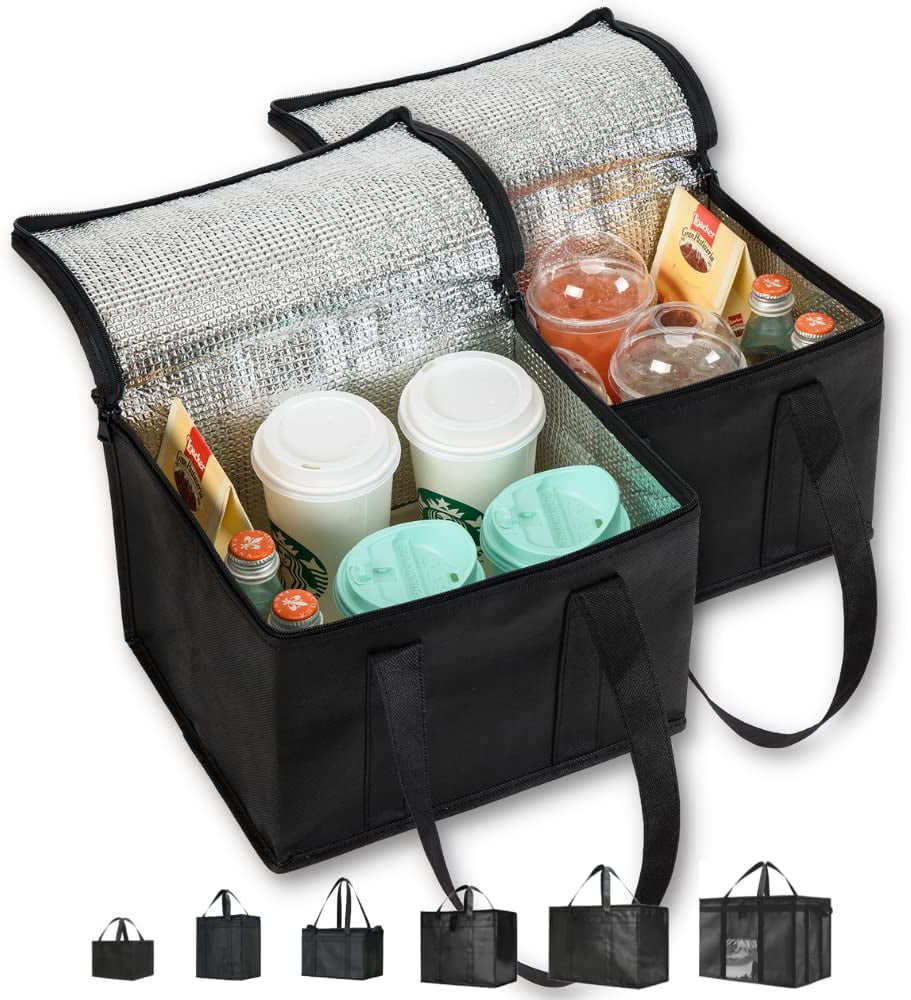 Insulated 4 Cup Holder Caddy Sturdy Handle for Car Delivery Take Outs Hoku Global Portable Reusable Drink Carrier with Coffee Cup Sleeve Organizer Tote Bag for Hot Cold Drinks 