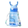 thumbnail image 2 of Botella de agua con forma de cuerno de ciervo y pajita | Taza con diseño de cuerno de ciervo para adultos y niños | Vaso térmico portátil a prueba de fugas, 2 of 6