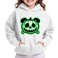 thumbnail image 4 of Kids Pullover Hoodie Sweatshirt for Boys Girls, Long Sleeve Glow‑in‑the‑Dark Halloween Wacky Print Loose Comfortable Casual Tops, 4 of 9