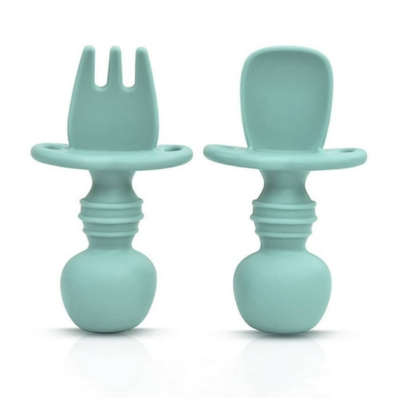FACEGA Baby Spoons,Gentle Silicone Utensils Feeding Spoon,BPA-Free Baby Forks for Safe Mealtime