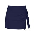 thumbnail image 4 of ERkkoi Womens High Waisted Swim Skirt with Split Sporty Drawstring Skirted Swim Bottom with Built-in Panty Dark Blue XXL, 4 of 6