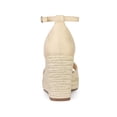 thumbnail image 2 of BLISSFUL STEP Women's Espadrille Platform Ankle Strap Wedge Heels Sandals Beige (Size 9), 2 of 7