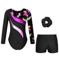 thumbnail image 2 of TiaoBug Kids Girls Gymnastics Leotards with Shorts Ballet Dancewear Unitards Black 8, 2 of 5