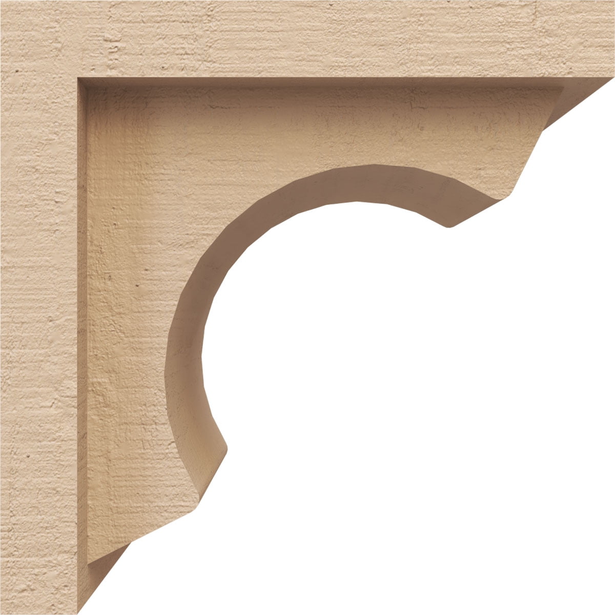 5"W x 5"D x 5"H Wide Emerson Rough Cedar Woodgrain TimberThane Corbel, Primed Tan
