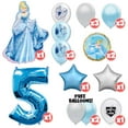 thumbnail image 2 of 18pc Cinderella Balloons Deluxe Bouquet Kit with 42" Blue Number 5 Foil Balloon - 5th Birthday Party Decor Decoration Supplies, 2 of 13