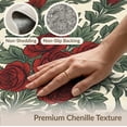 thumbnail image 6 of ODIKA Circle Semi Ornate Center Motif Roses Vines Symmetrical Curved for Living Room, Under Sectional, Family , Non-Slip Flatwoven, 6 of 7