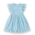 thumbnail image 2 of Vestido de niña Vestido de encaje con mangas voladoras Vestido de princesa para niña Falda de niña Vestido plisado para niña Verano, 2 of 5