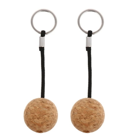 2 Pcs Cork Float Boats Fishing Rod Holder Floating Globe Keychains Black