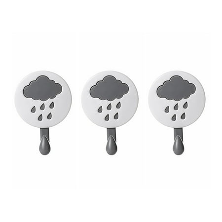 

Xunyuan 3Pcs/Set Hook Non-Slip Multi-color Rain Cloud Pattern Wall Mounted Hanger Hook for Home