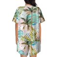 thumbnail image 3 of Bixox Women's Watercolor Palm Tree Printed Pajama Set 2 Piece Lounge Set Top and Shorts Soft Pajamas, Shorts with Pockets, 3 of 7
