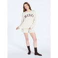 thumbnail image 2 of Joyspun Women's French Terry Knit Long Sleeve Lounge Sleep Top, Sizes XS-3X, 2 of 5
