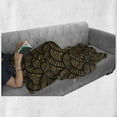 thumbnail image 5 of Scallop Soft Flannel Fleece Blanket, Vintage Abstract Hand Drawn Art Deco Inspired Seashells in Earth Tones, Cozy Plush for Indoor and Outdoor Use, 60" x 80", Caramel Charcoal Grey, by Ambesonne, 5 of 5