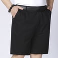 thumbnail image 4 of JUUYY Mens Shorts Casual Pleated Front Cotton Golf Shorts with Pockets Solid Lightweight Summer Classic Work Dress Shorts for Men Black L, 4 of 5