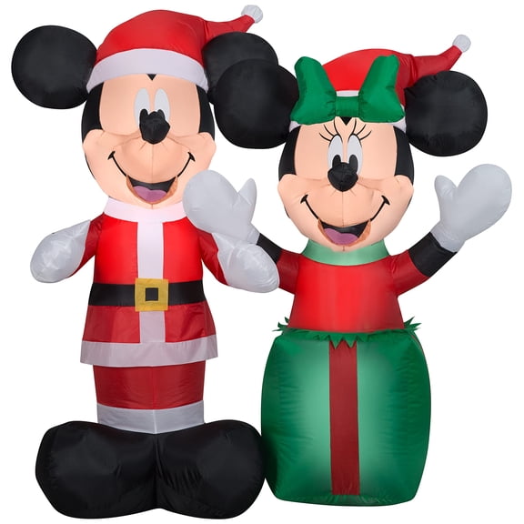 Inflable navideño Gemmy Santa Mickey y Minnie 1,2 m de altura