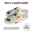 thumbnail image 6 of Daiia Flower Leaves Print Women’s Fuzzy Slippers Memory Foam Lightweight House Shoes Cozy Loafer Flannel House Shoes-46/47, 6 of 7